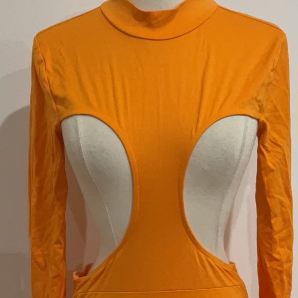 H:ours Antonella Mini Dress in Bright Orange, Size: M - Picture 6 of 7